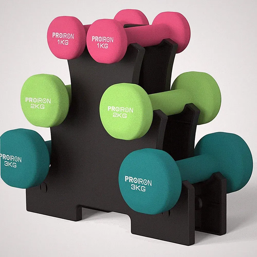 Kurzhanteln Neopren Hantelset 6 teilen 1 2 3 kg Damen Yoga Pilates