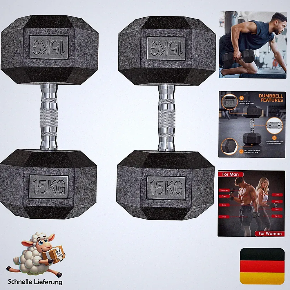 Liferun Hexagon Kurzhanteln Set 10-30kg