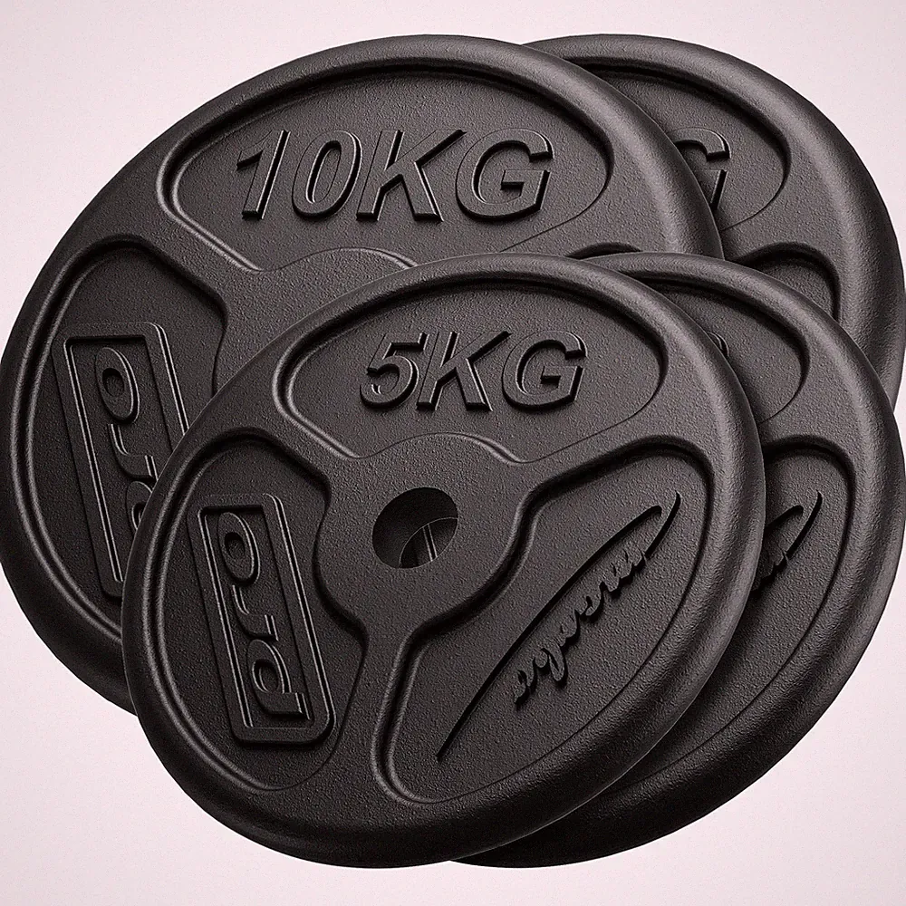 Marbo Sport Hantelscheiben aus Gusseisen slim Set 30kg / 2 x 10kg + 2 x 5kg