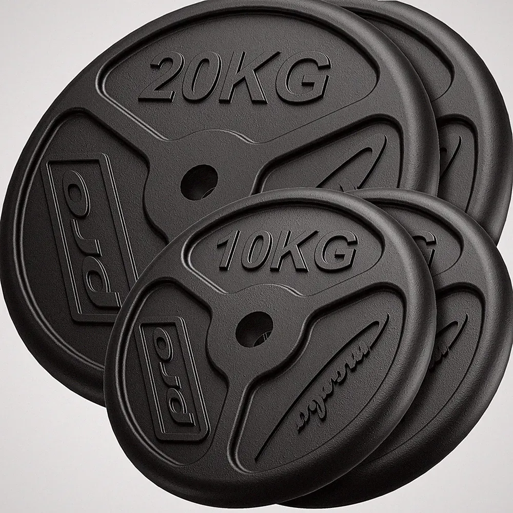 Marbo Sport Hantelscheiben aus Gusseisen slim Set 60 kg / 2 x 20 kg + 2 x 10 kg