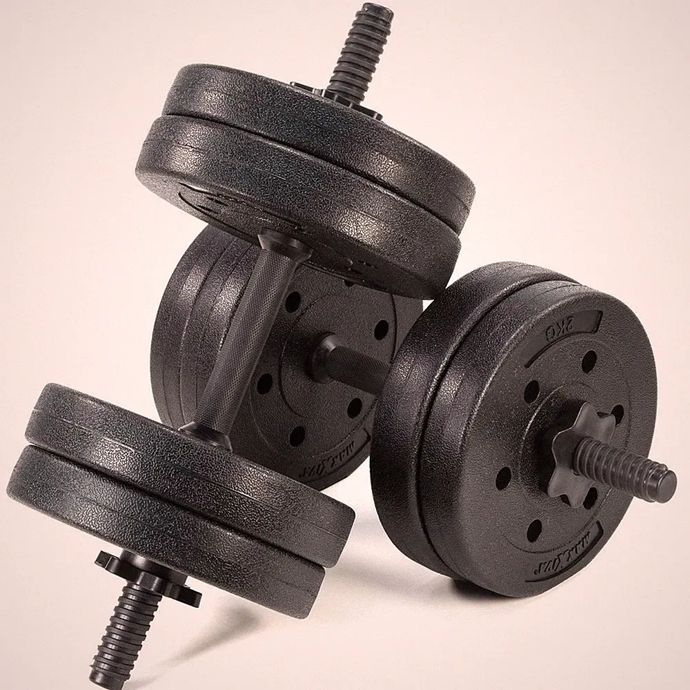 MAXXIVA Kurzhantel-Set Zement 2x10kg 8 Gewichte schwarz Sternverschlüsse