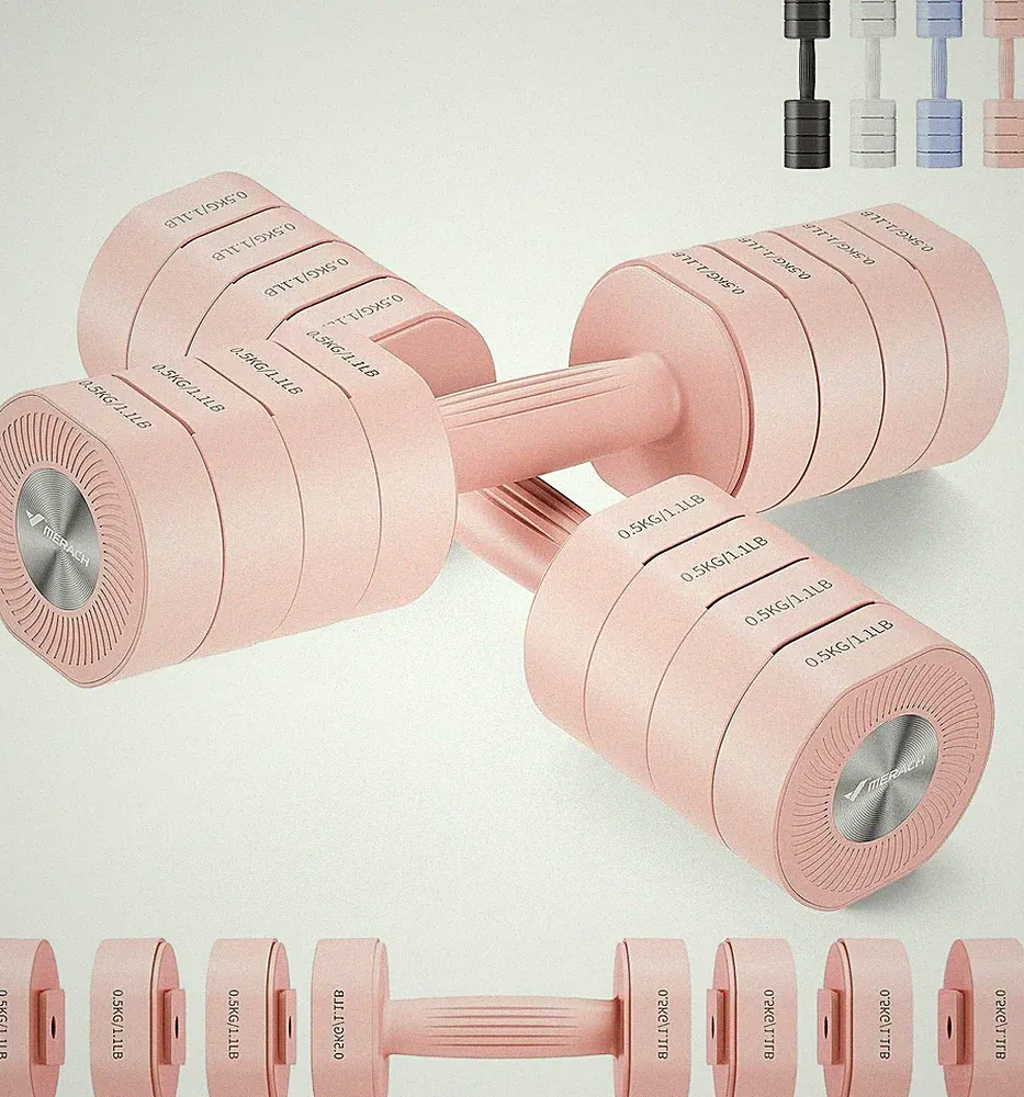 Merach verstellbare Hantel 2er Set, 4 in 1 Handgewichte für Männer/Frauen zu Hause