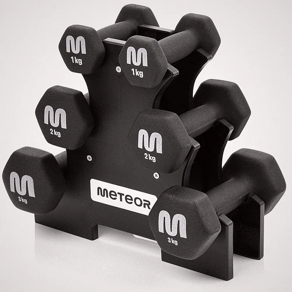 meteor Hantelset 12 kg mit Ständer
