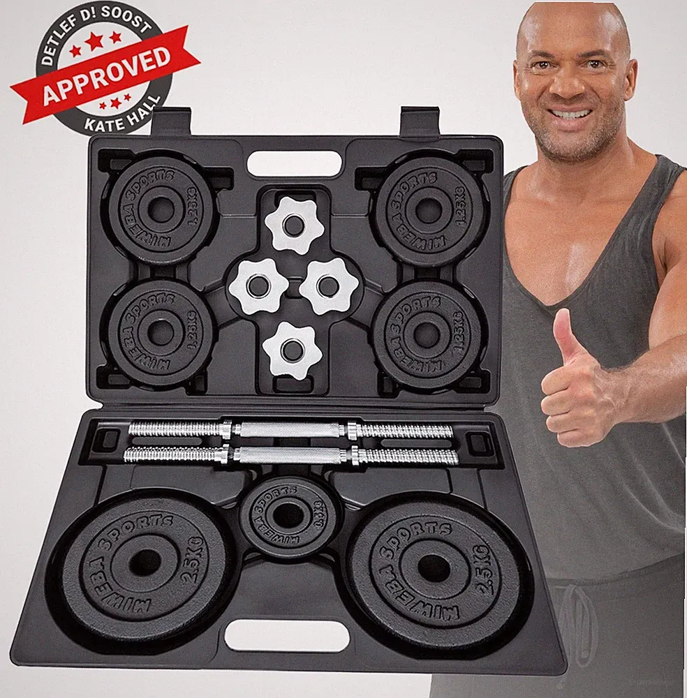 Miweba Sports Hantelset 20 kg mit Koffer