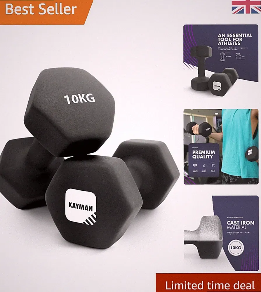 Neopren beschichtetes Hantelset mit rutschfestem Griff - perfekt für intensive Workouts