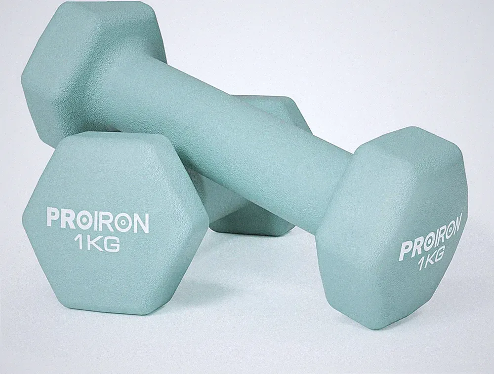 Neopren Hanteln Set 2x1kg Fitnessstudio Heimtraining Rutschfest