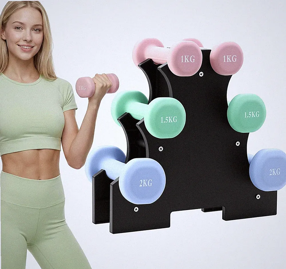 Neopren Hanteln Set mit Ständer, Handgewichte für Damen Herren Arm Pilates Set