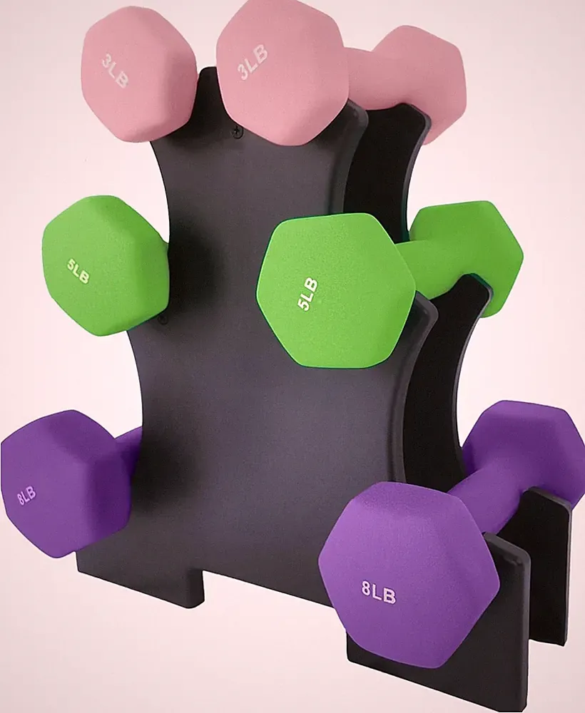 Neopren Hantelset mit Ständer 3/5/8 lb