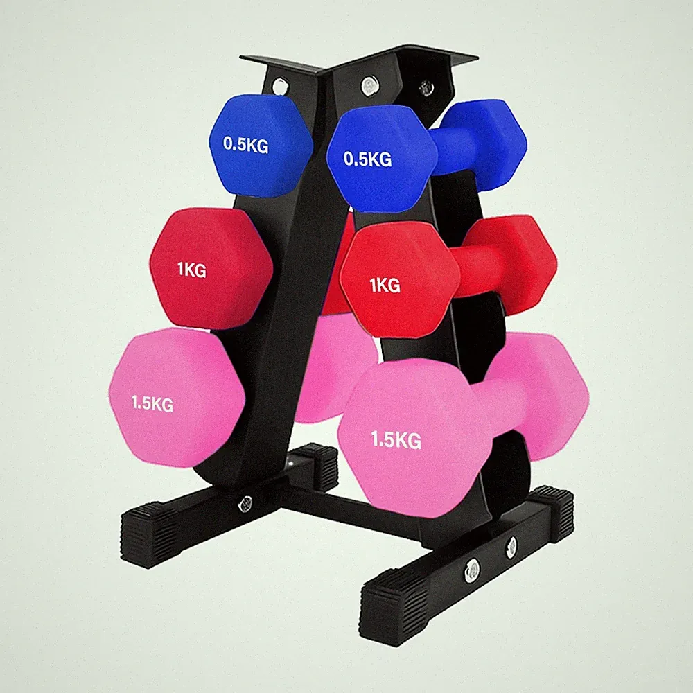 Neopren Hex Hantel Set - 3 Paar 0,5-10 kg für Home Gym Krafttraining