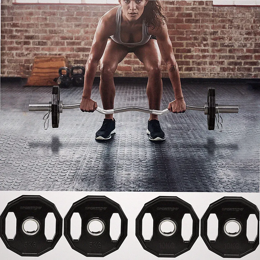 Olympia Hantelscheiben Set mit 2"/5cm Löchern für Home Gym, schwarz