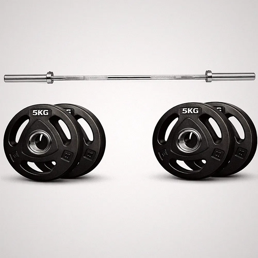 Olympia Langhantel 120cm Set mit Gewichten 50mm