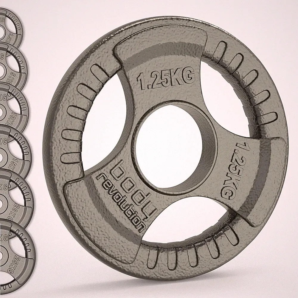 Olympic Tri Grip Gusseisen Hantelscheiben Paar Sets 2 x 15 kg