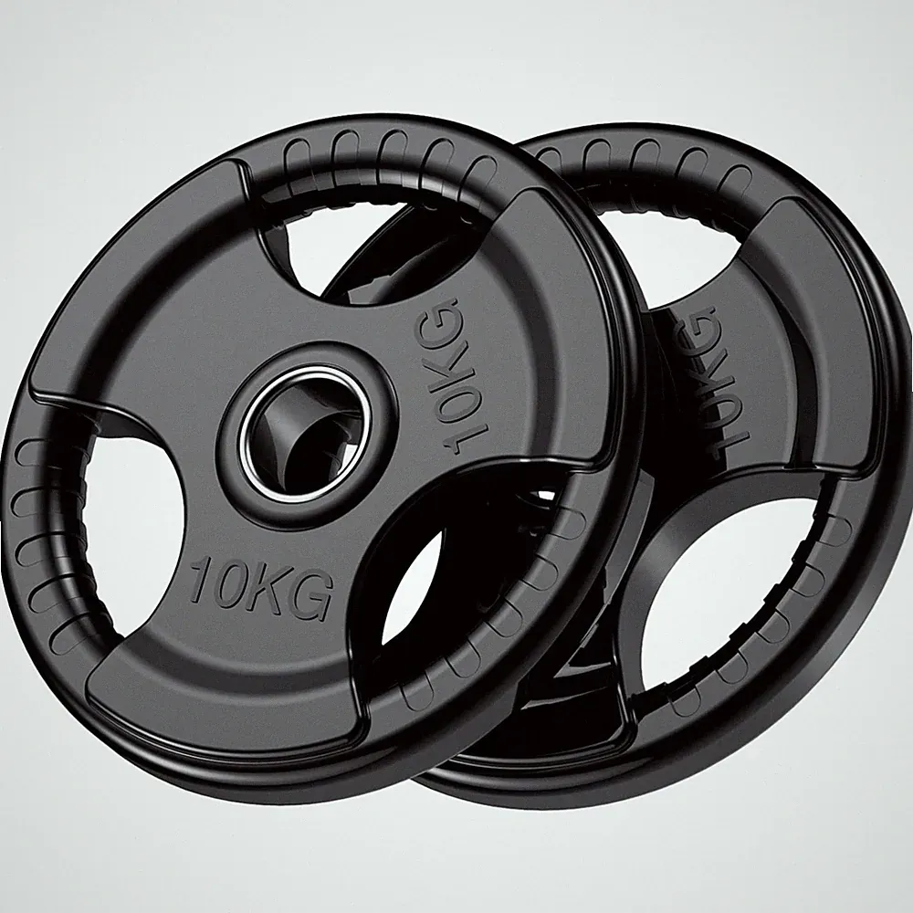 Olympische Hantelscheiben Set 20kg Schwarz Gummi Edelstahl 50mm