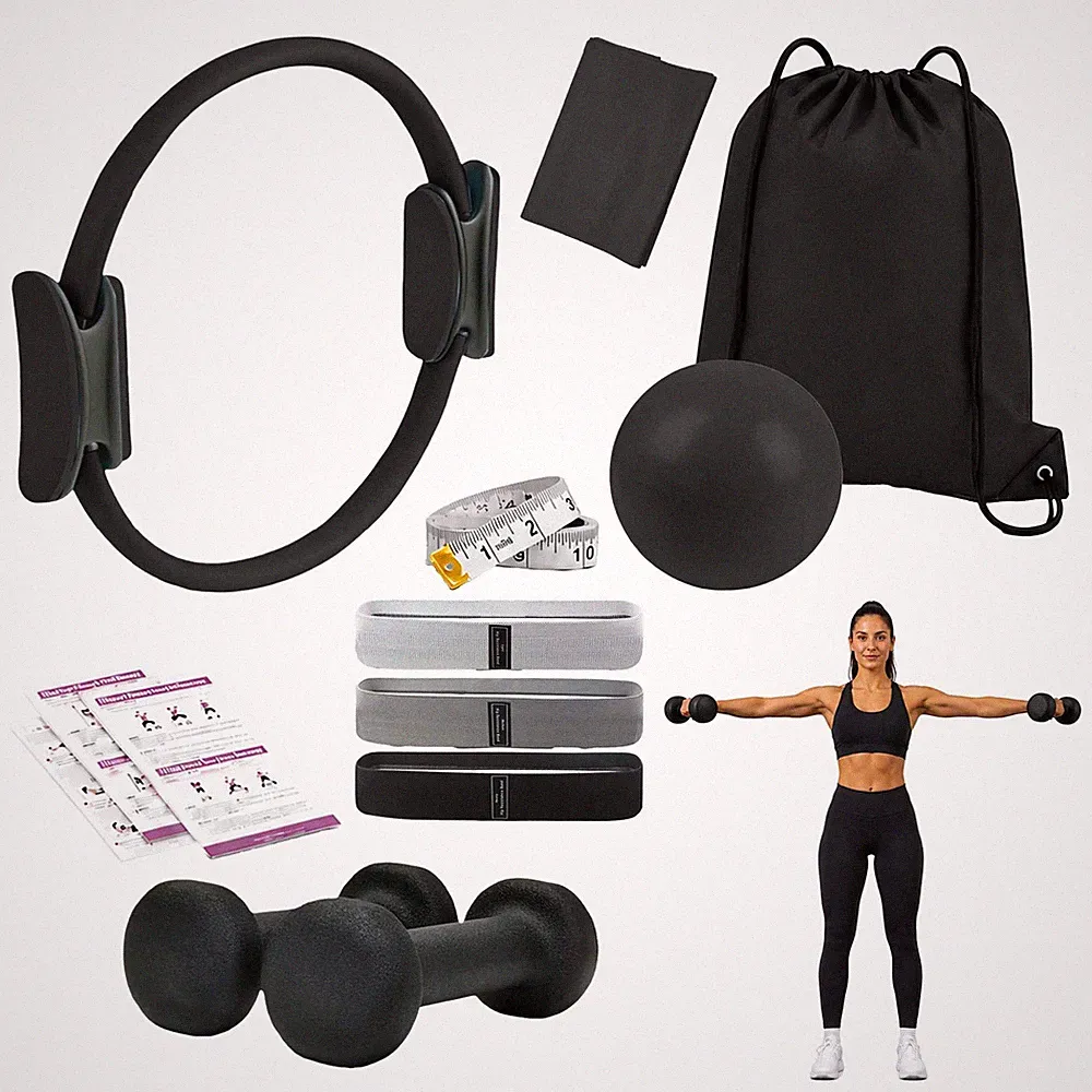 Pilates Set Ring Ball Bänder Hanteln Pilates-Zubehör Pilates-Kit 11-tlg. Tasche