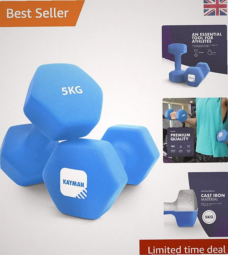 Platzsparende Hanteln 10kg Paar mit rutschfestem Griff - Ideal für Heimtraining