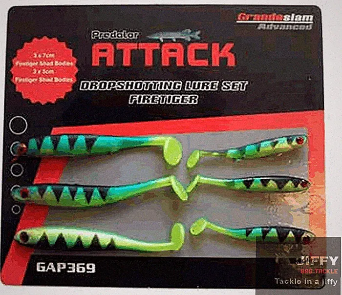 Predator Attack Dropshotting Köder Set Firetiger Barsch Zander Hecht Weichköder