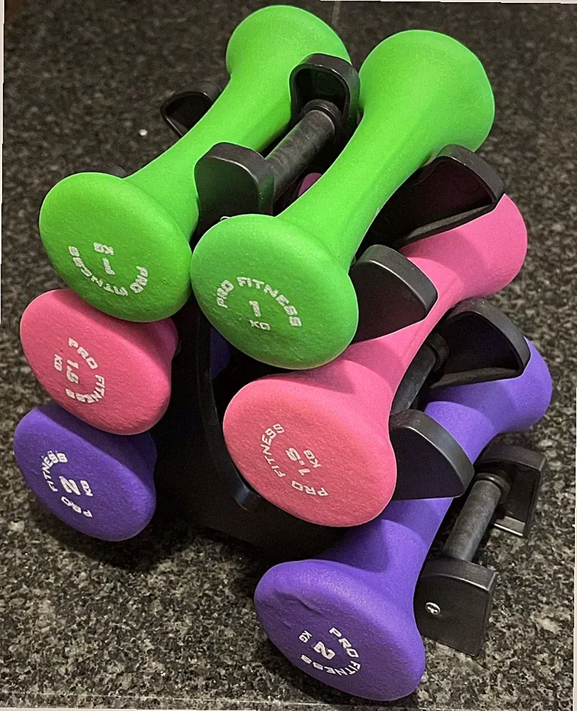 Pro Fitness Neopren Gewichtheben Hantelset mit Aufbewahrungsständer