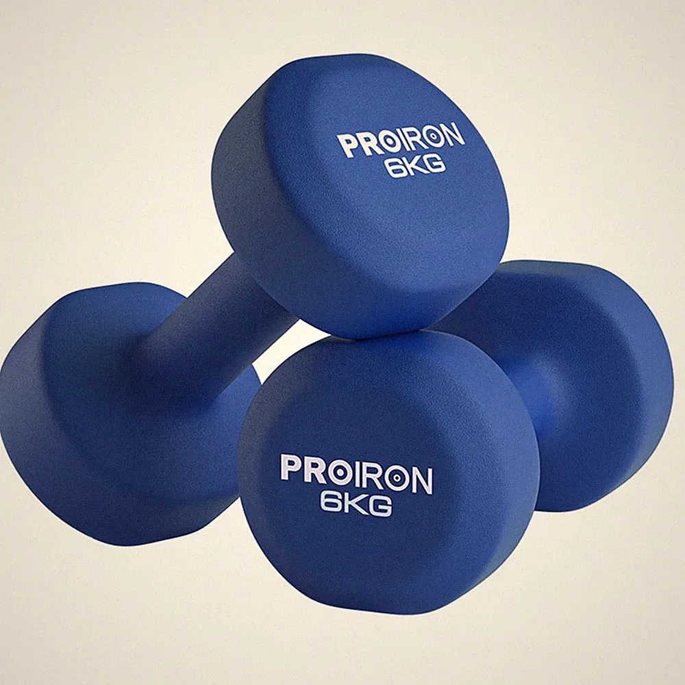 PROIRON Neopren Hanteln Set 2er 2 x 6 KG für Damen Gymnastik Yoga Pilates 22x9