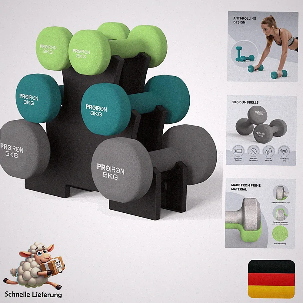 Proiron Neopren Hantelset 2x(2+3+5) kg