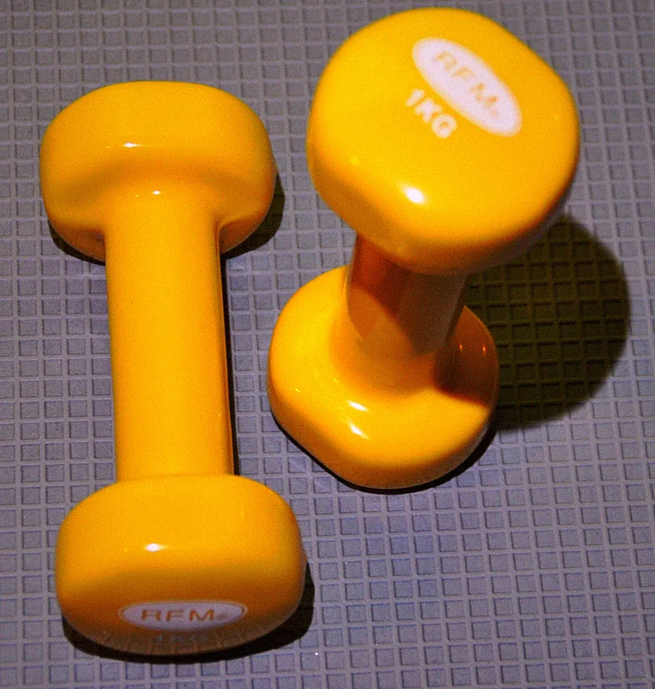 RFM Gymnastik Hanteln Hantelset 2x1kg Vinyl soft dumbbell gelb NEU