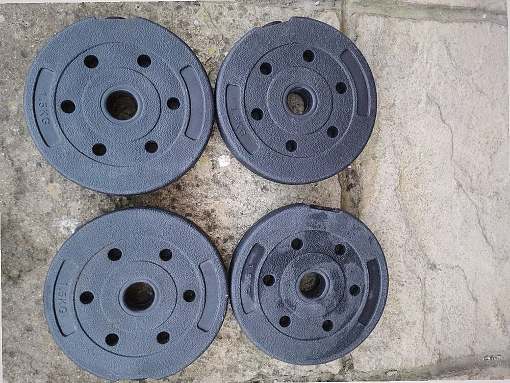 Set 2 Stück 1,5 kG Hantelscheiben Set Paar 2" Lochscheibe Olympia