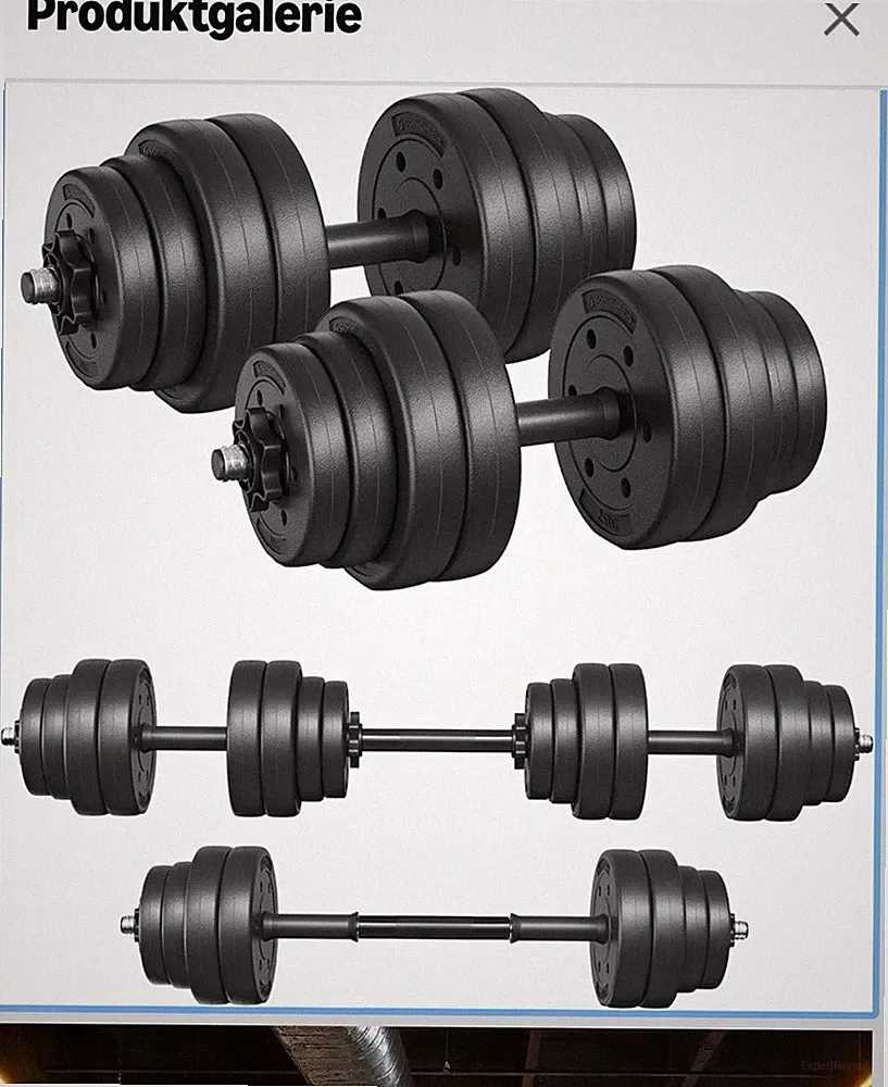SONGMICS Hantelset 30 kg verstellbar, Kurzhanteln & Langhantelstange, schwarz