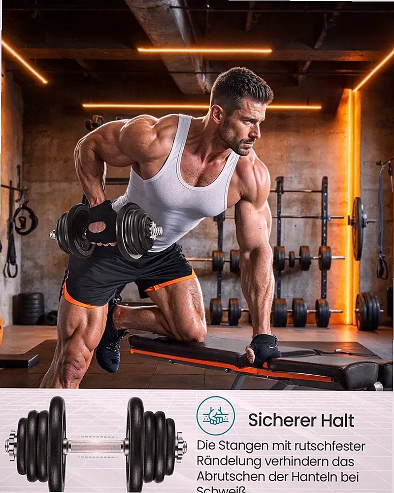 SONGMICS Hantelset Gusseisen verstellbar 50 kg
