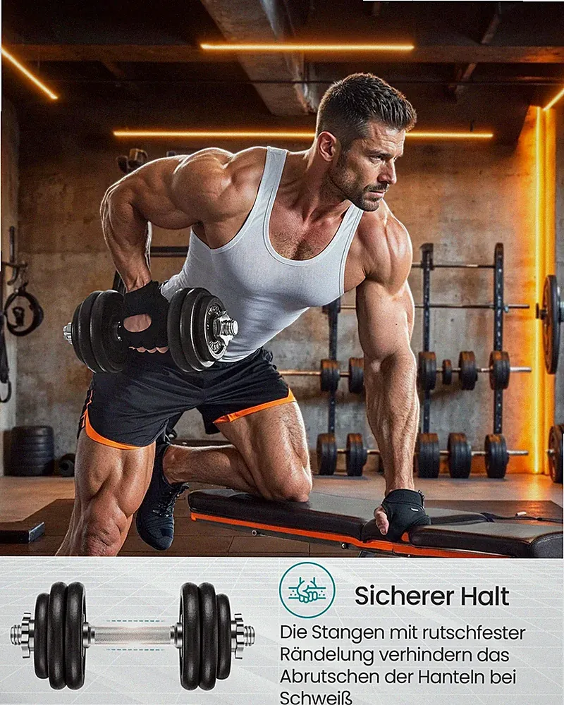 SONGMICS Kurzhantel SYL20/30/40T, Hantelset Aus Gusseisen, 20/30/40 Kg, Verstell