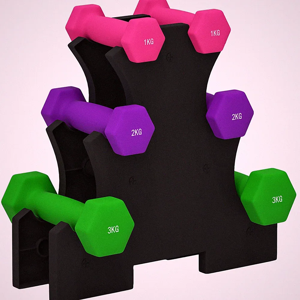 SPORTNOW 12kg Hex Hantelset mit Rack Home Krafttraining