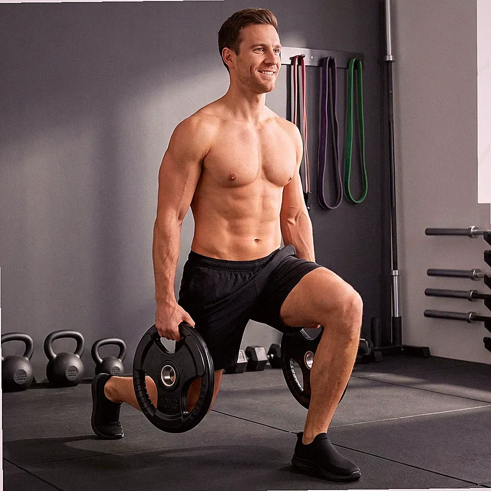 SPORTNOW 2er-Set Olympiascheiben 2 x 10 KG Gewichtsscheiben für Gewichtheben
