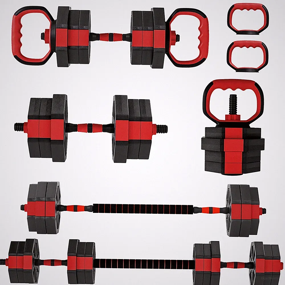 SPORTNOW 6-in-1 Hanteln-Set mit verstellbarem Gewicht, 20 kg Freigewichte-Set, rot