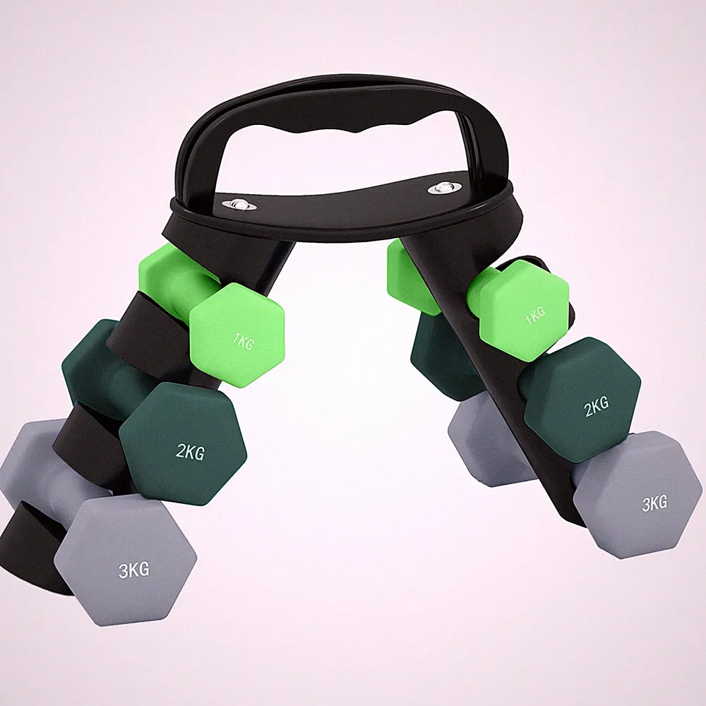 SPORTNOW Hantelset 12 kg mit Ablage Home Fitness grün