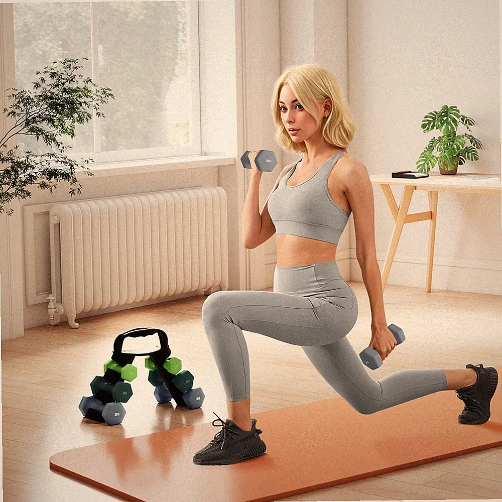 SPORTNOW Hantelset mit Ablage, 2 x 1 kg, 2 x 2 kg, 2 x 3 kg generalüberholt