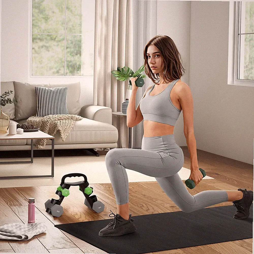 SPORTNOW Hantelset mit Ablage, 2 x 1kg, 2 x 3kg, 2 x 5kg generalüberholt