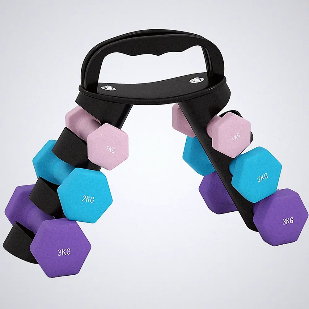 SPORTNOW Hantelset mit Aufbewahrungsablage, 12kg/18kg, pink