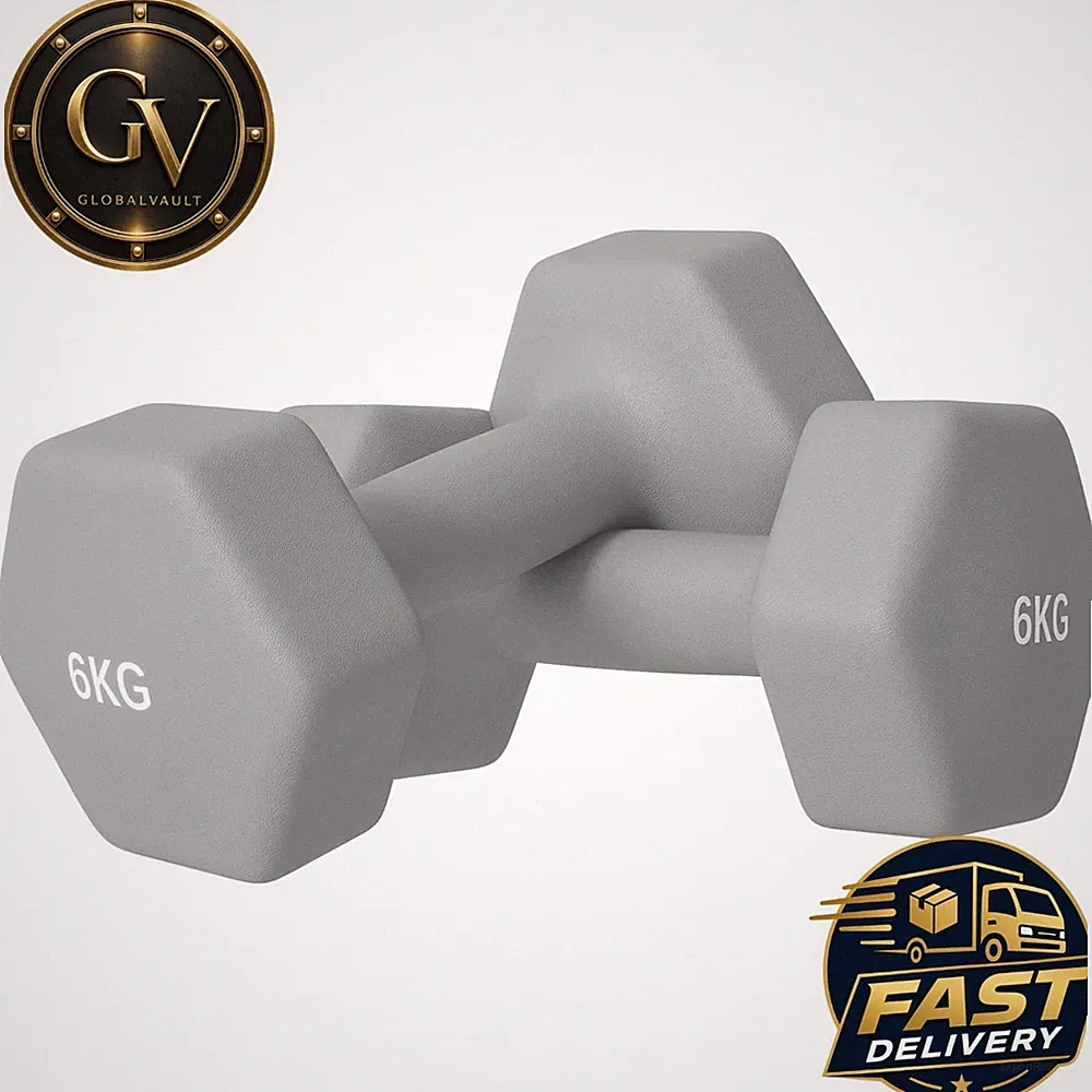 SPORTNOW Kurzhantelset 2x6kg Gusseisen Hexagonal Hanteln rutschfest Krafttrainin