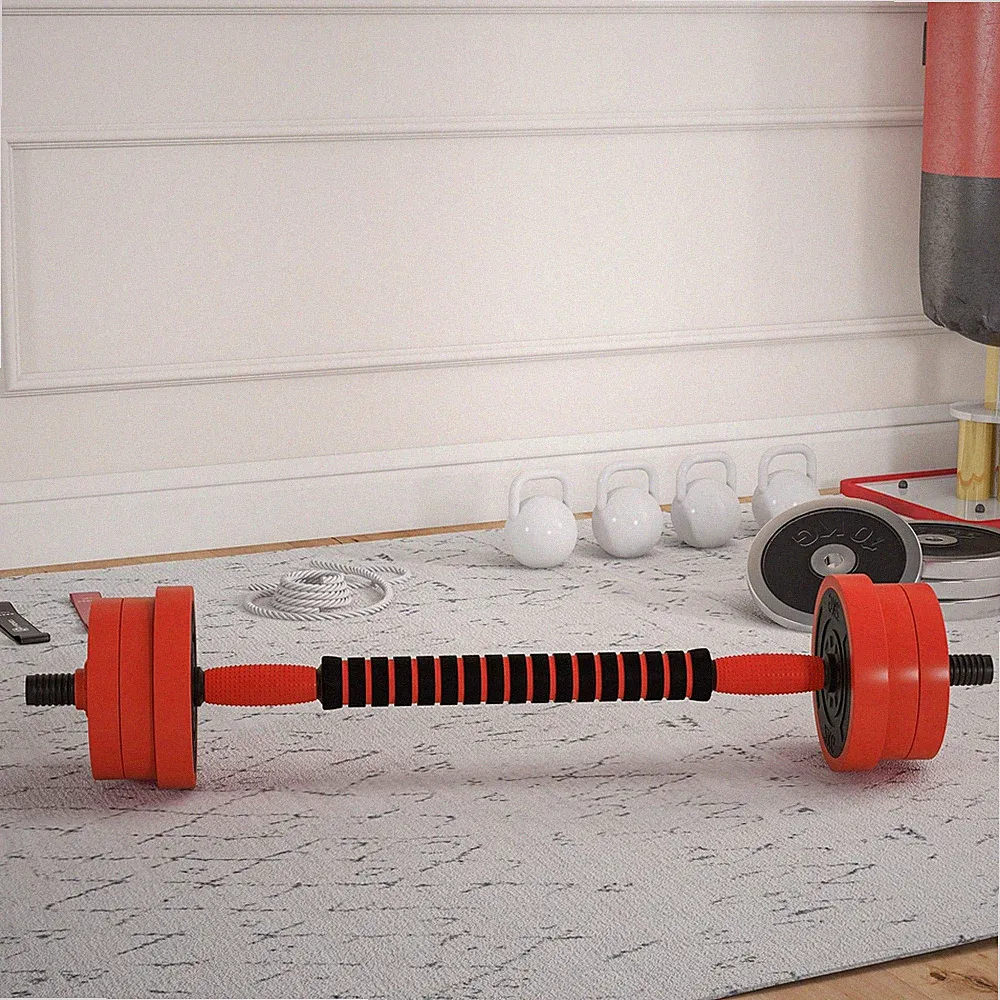 SPORTNOW Weight Hanteln Set, Langhantel, Kettlebell, 20 kg, generalüberholt
