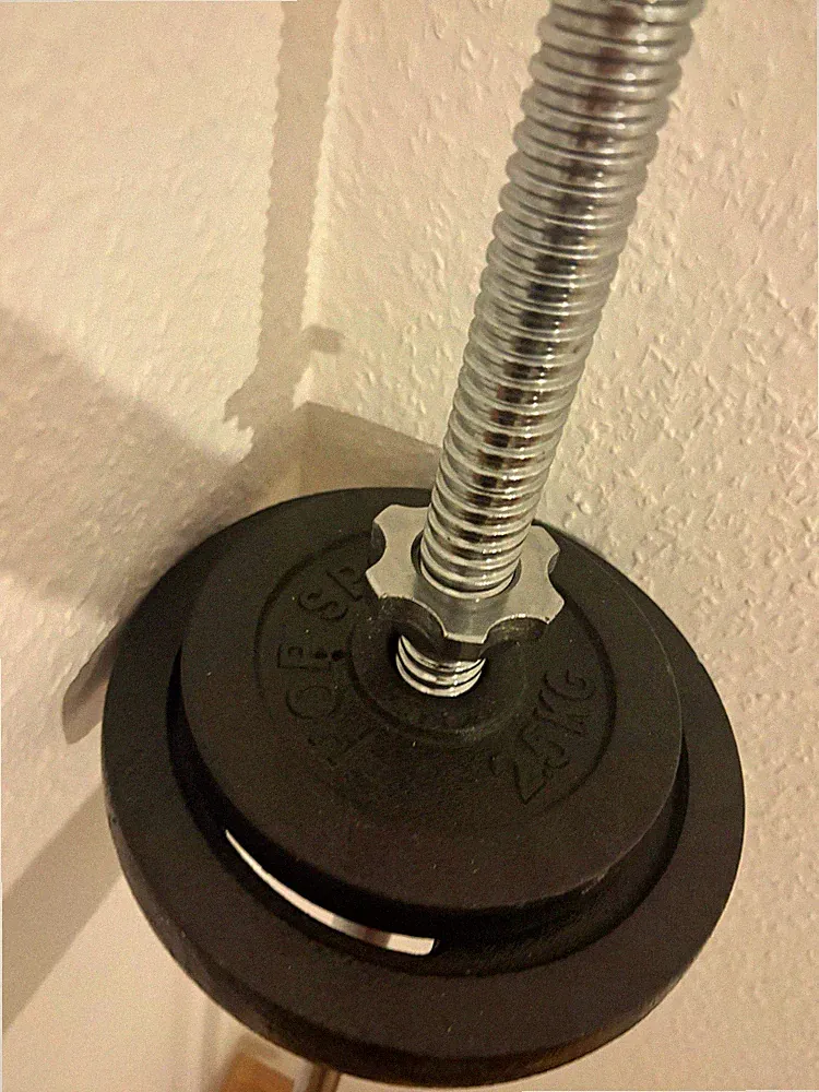 Standard Hantelstange Set mit Hantelscheiben Metall/Kunststoff Silber/Schwarz