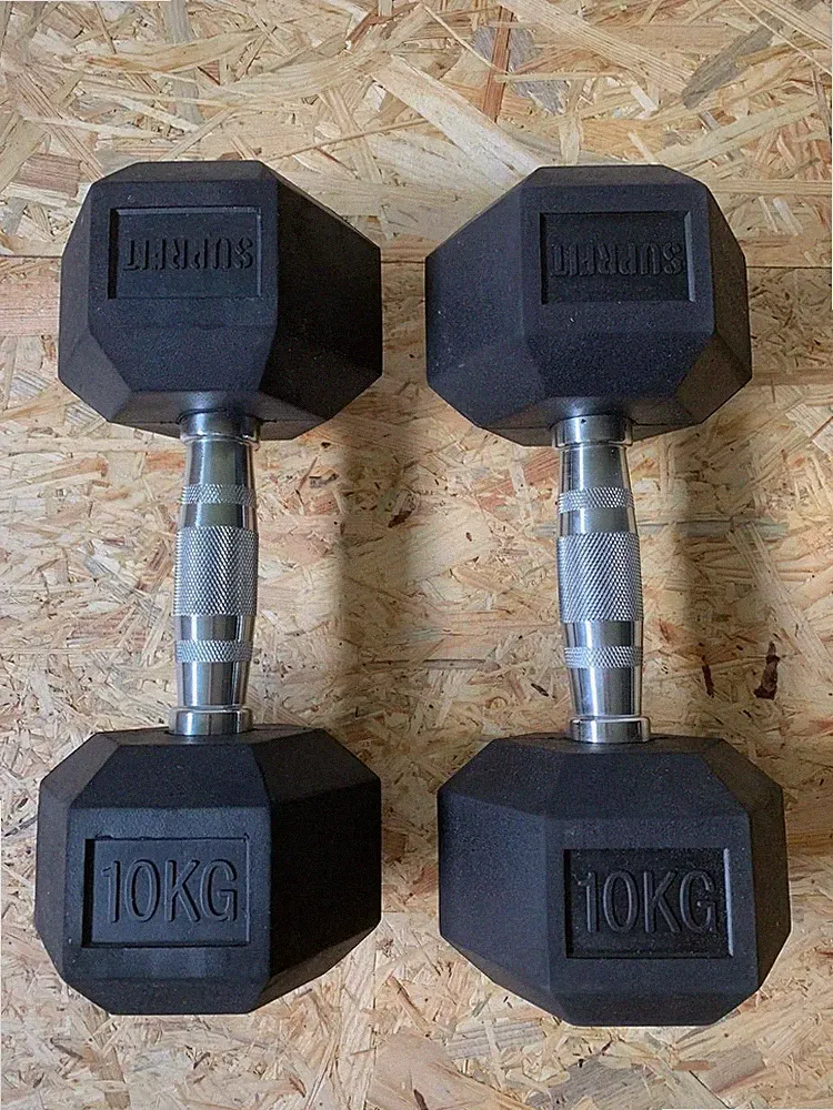 Suprfit Hex-Hanteln Set 2x 10 kg Kurzhanteln Gummi Sechskant-Hanteln Homegym NEU