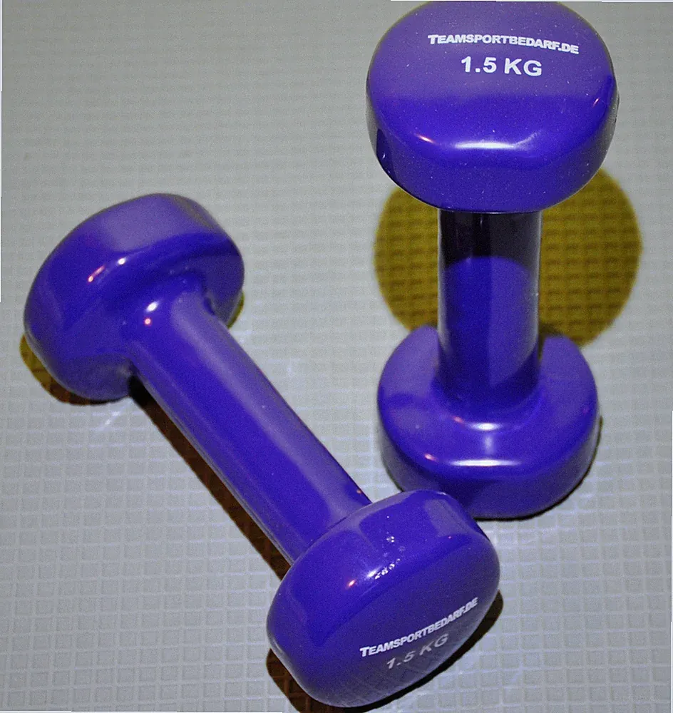 Teamsportbedarf Gymnastik Hantelset 2x1,5kg Vinyl lila