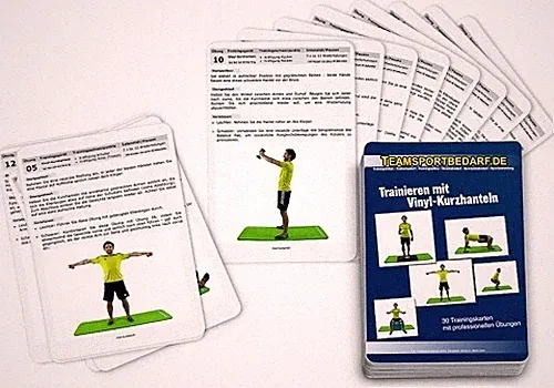 Trainingskarten - Vinyl Kurzhanteln Gewichte Hantelset Aerobic (30 Workouts)