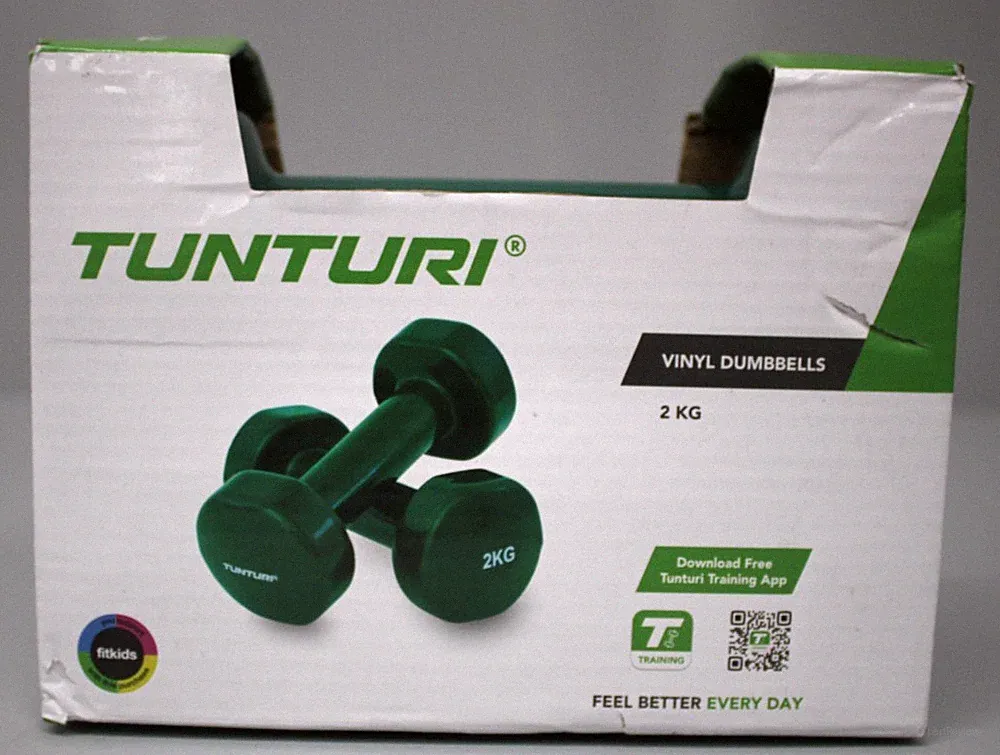 Tunturi Kurzhantel-Set - Vinyl, Stahlhanteln Grün 2 KG 2 stück Neu