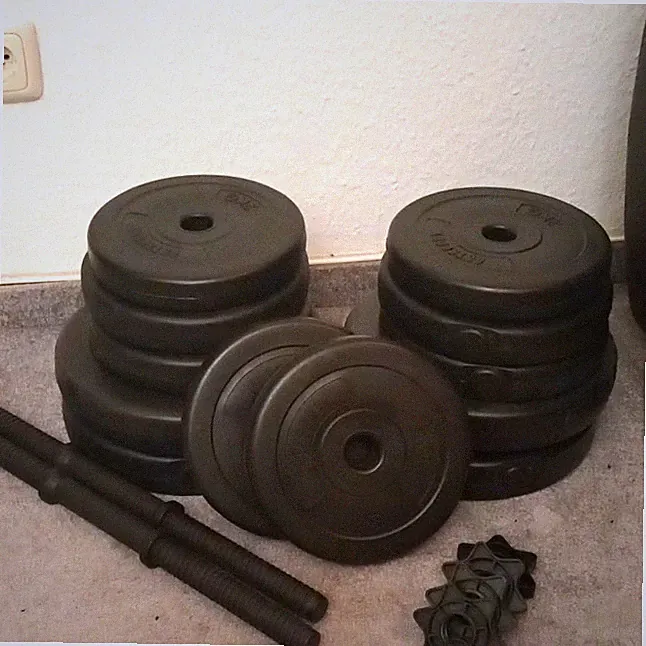 UniSport Hantelset 38 kg Schwarz für Fitnessstudio & Training Gewichtheben