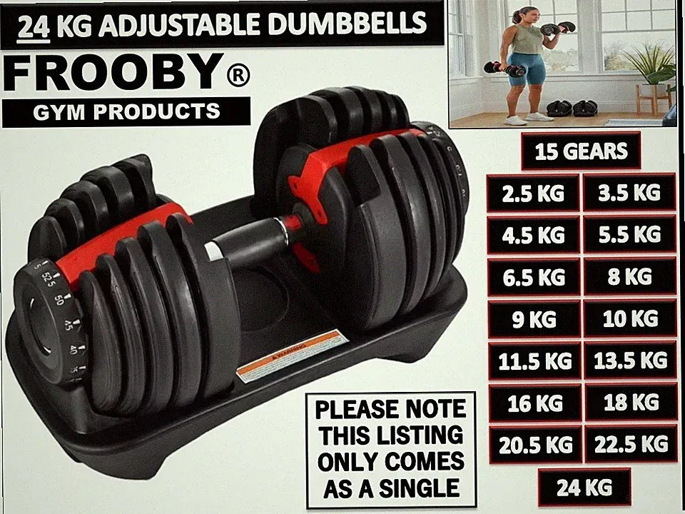 Verstellbare Hantel 24kg Home Gym 15 in 1 Quick Dial Smart Training Fitness Hand