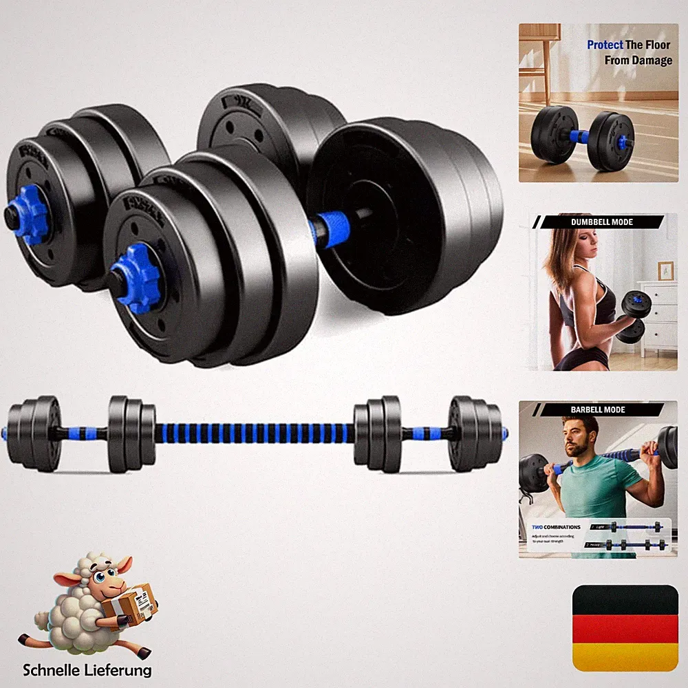Verstellbare Hantel-Set 2er Bcbig Kurzhanteln mit Gewichten 10/15kg, 2-in-1 F...