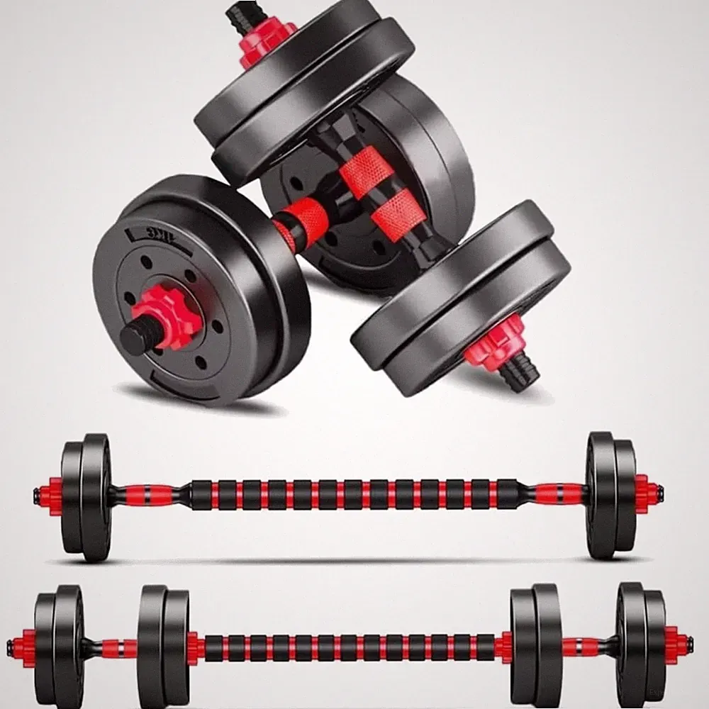 Verstellbare Hanteln Set 10kg 2 in 1 Dumbbell Krafttraining für Männer Frauen