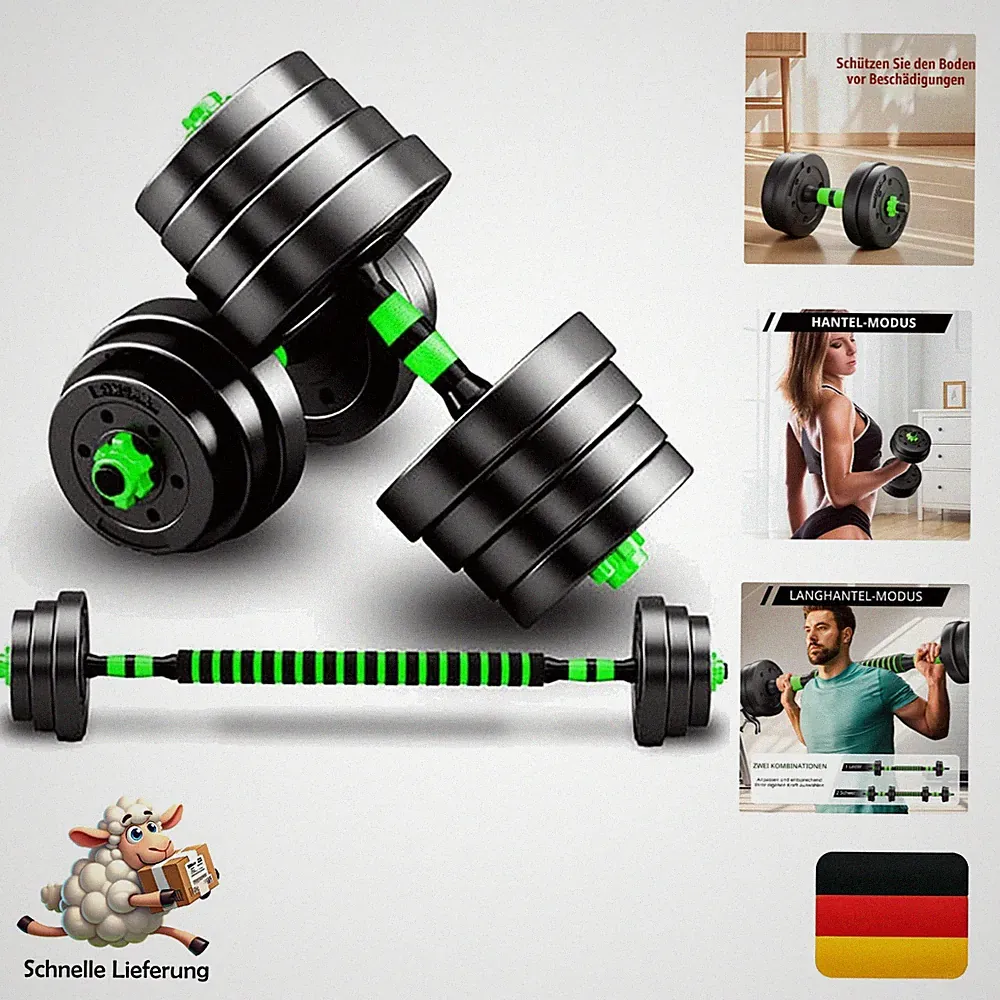 Verstellbare Hantelset 2er Bcbig Kurzhanteln 15kg, Eisen, für Ganzkörpertrain...