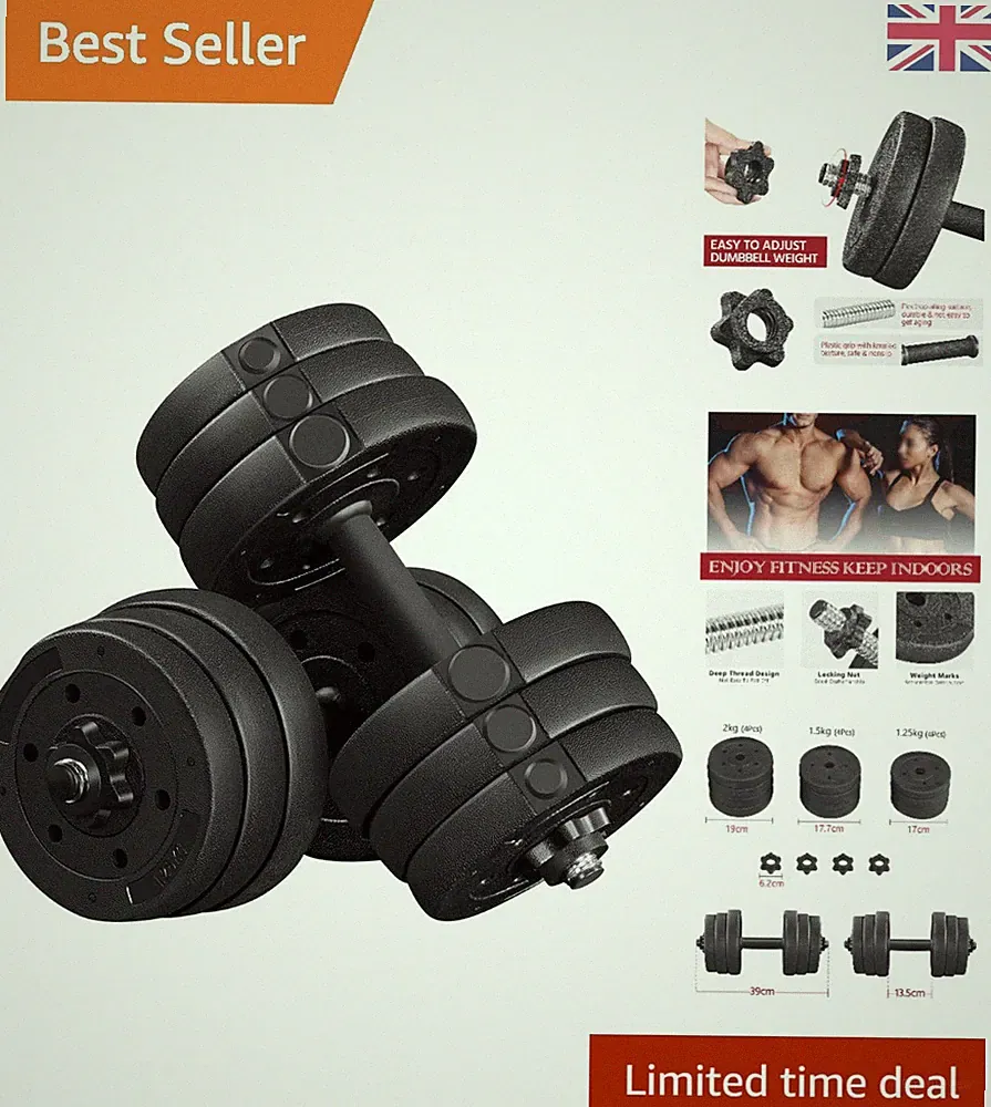 Verstellbares 20KG Hantel Gewicht Set für Männer & Frauen - Maximale Vielseitigkeit