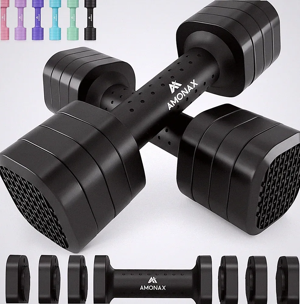 Verstellbares Hanteln Set für Frauen Paar je 2,3 kg 4-in-1 Twist Lock TPU Griff