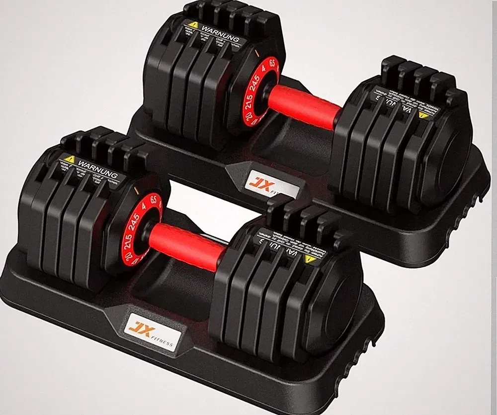 Verstellbares Hantelset - 11 kg/24,5 kg Paar Gewichte mit rutschfestem Griff Fitnessstudio